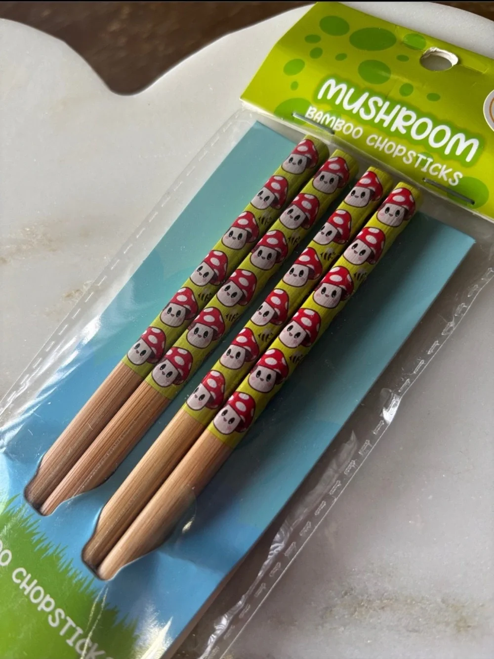Reusable Mushroom & Sushi Time! Bamboo Chopsticks (Set of 4 x 2)